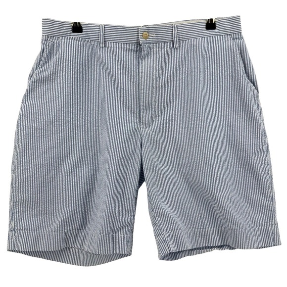 Polo Ralph Lauren Other - Vintage Polo Ralph Lauren Men Blue White Seersucker Striped Cotton Shorts Sz‎ 36